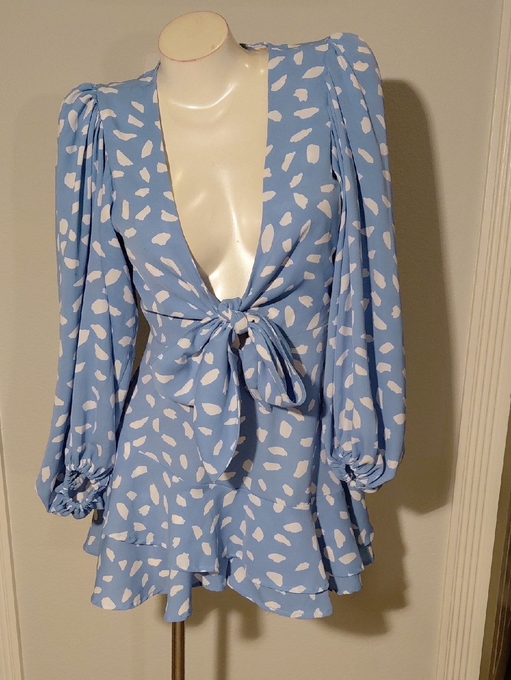 Lexxel Blue Tie-Front Jumper